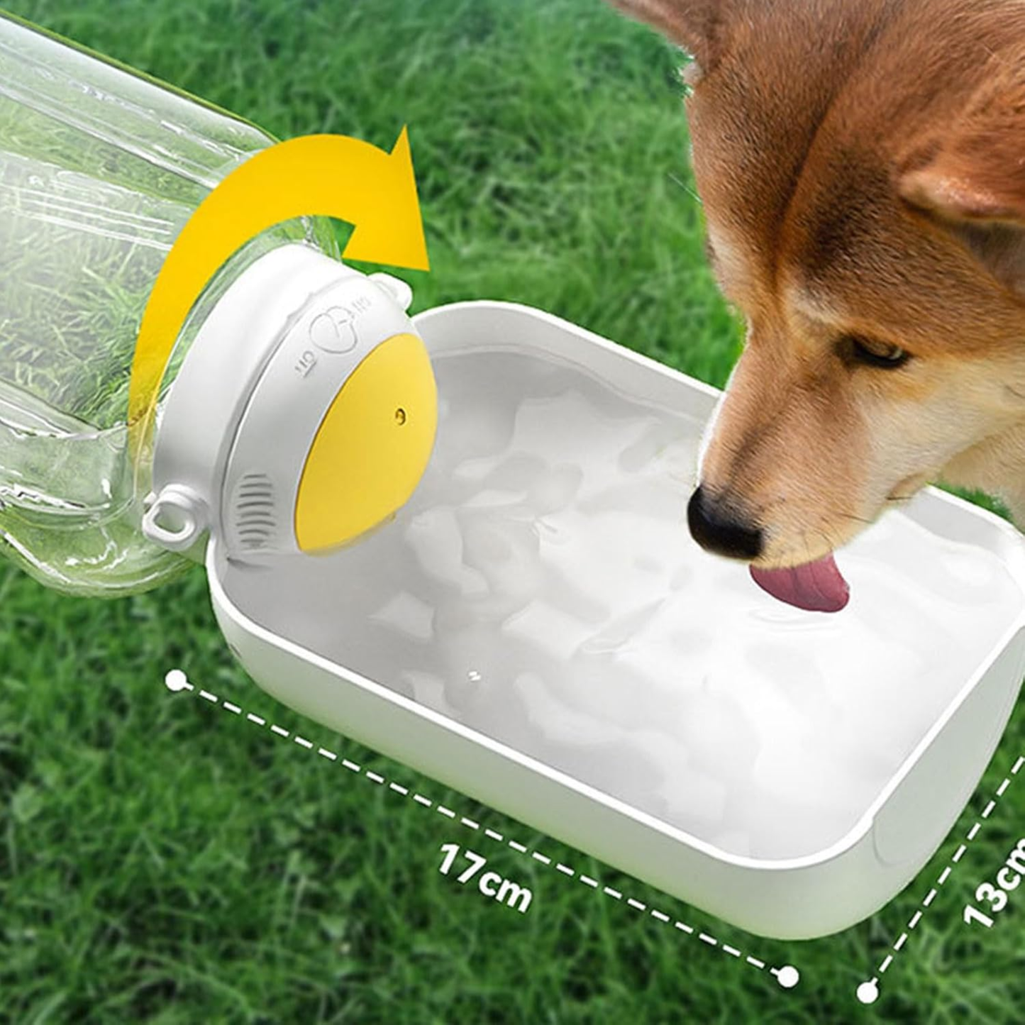 Botella de Agua Portátil para Mascotas 2 en 1 con Comedero