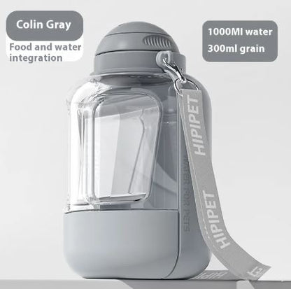 botella portátil 1000ml+300ml agua y comida