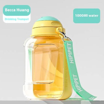 botella portátil 1000ml agua amarilla