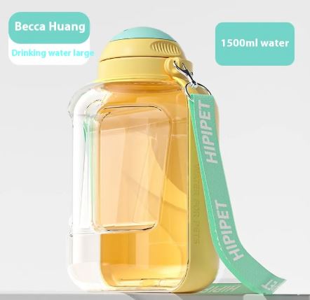 botella portátil 1500ml agua amarilla